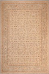 handmade Transitional Kafkaz Beige Green Hand Knotted RECTANGLE 100% WOOL area rug 8 x 10